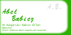 abel babicz business card